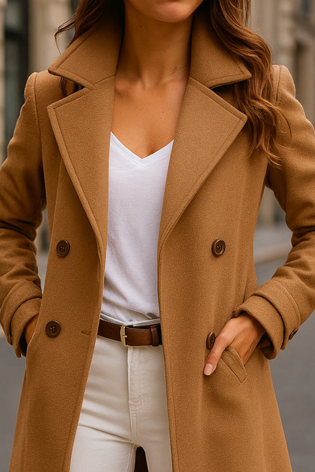 Mélisande | Manteau Ajusté en Mélange de Laine