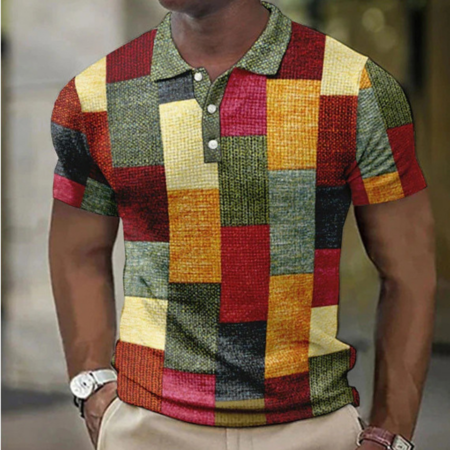 Baptiste | Polo Patchwork Élégant pour Homme