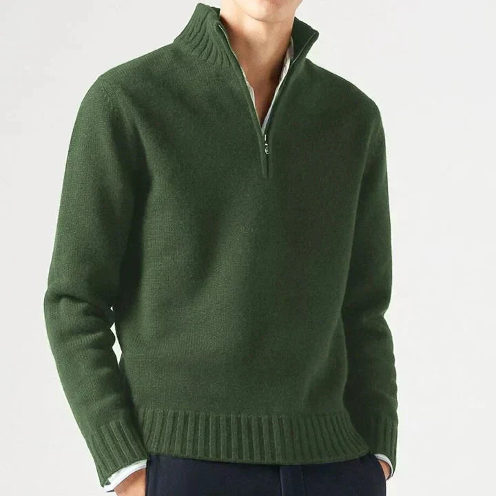 Timothée | Pull en Laine à Col Montant Zippé