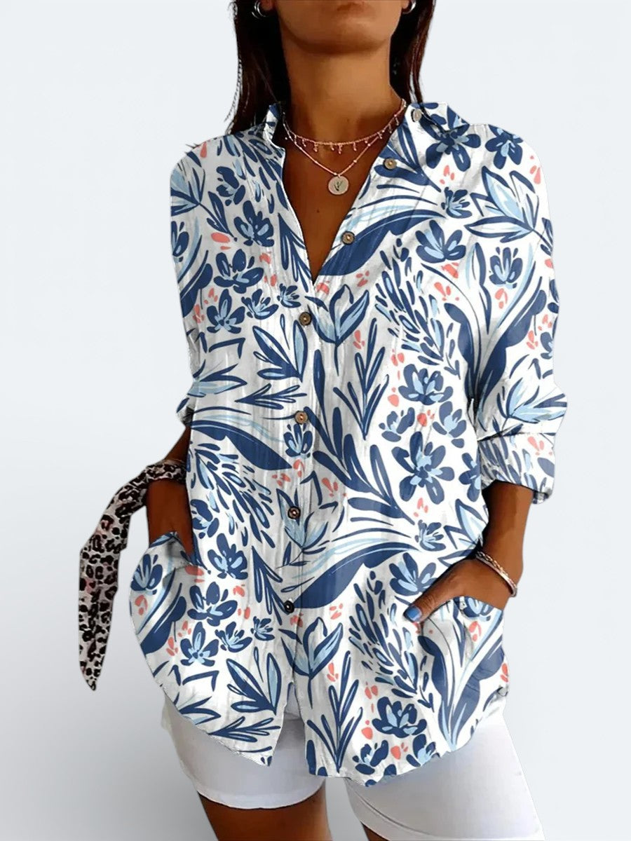 Coralie | Blouse Élégante à Imprimé Coloré