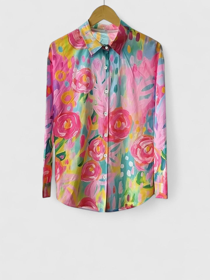 Maëlle | Blouse Élégante à Imprimé Artistique