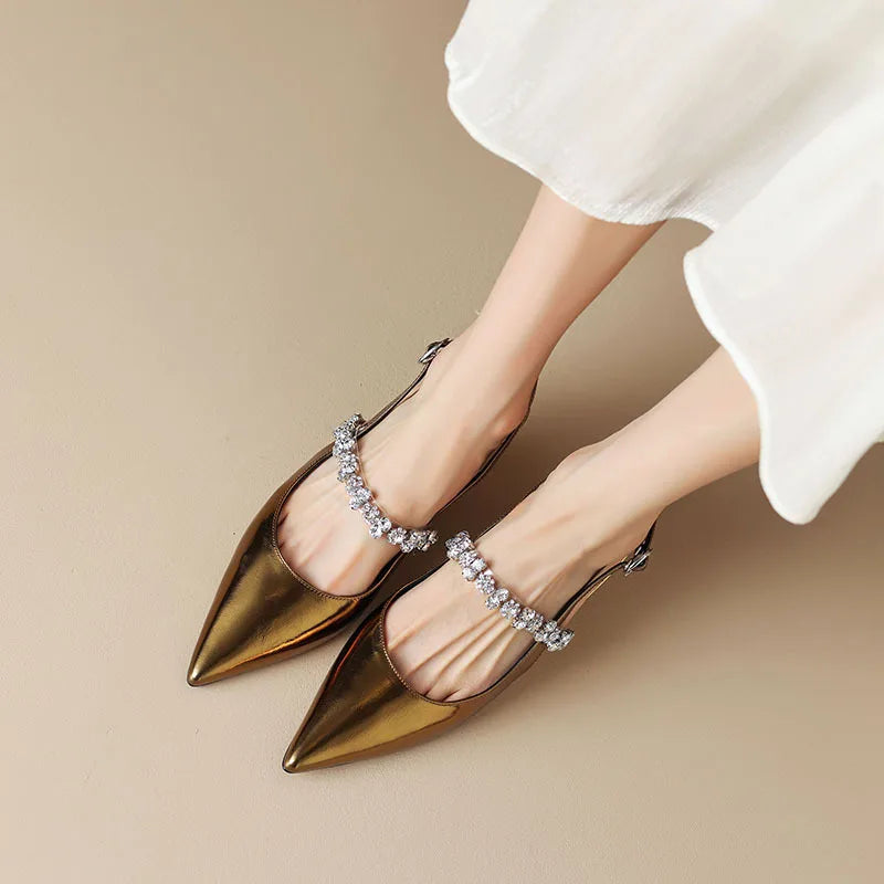 Victoire | Escarpins Brillants à Bride