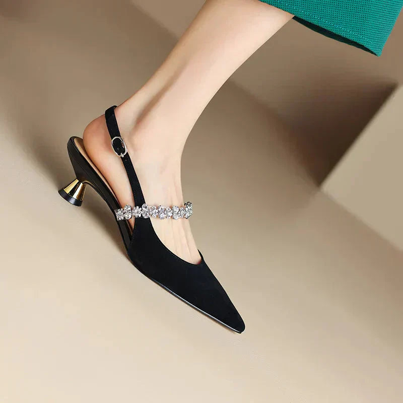 Victoire | Escarpins Brillants à Bride