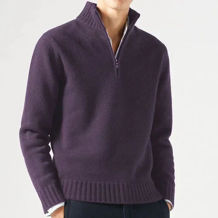 Timothée | Pull en Laine à Col Montant Zippé