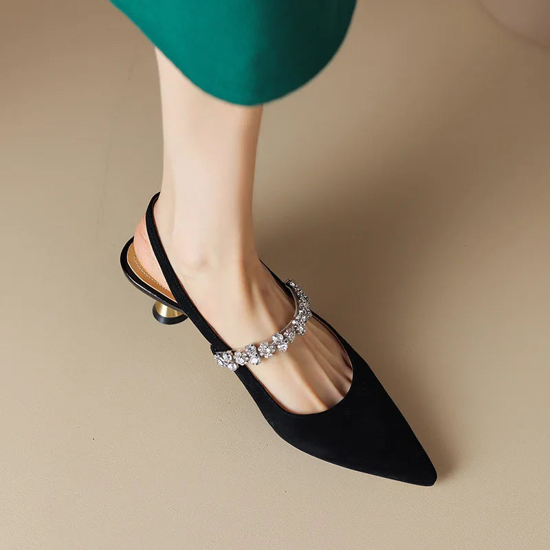 Victoire | Escarpins Brillants à Bride