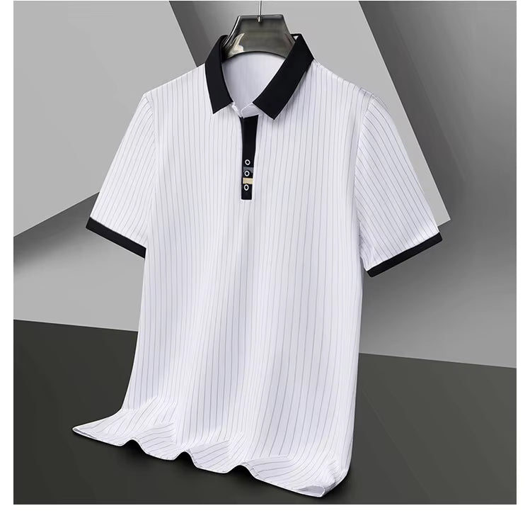 Romain | Polo Élégant à Rayures pour Homme