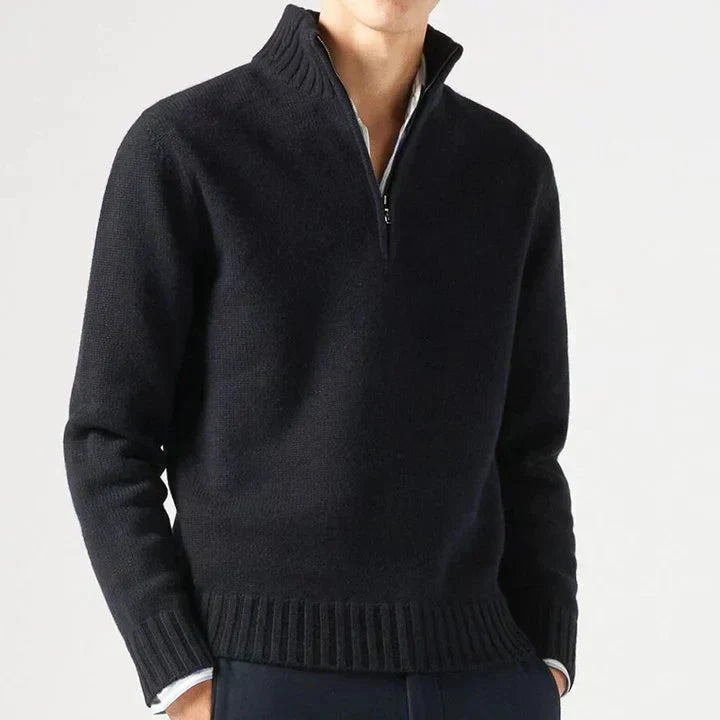 Timothée | Pull en Laine à Col Montant Zippé