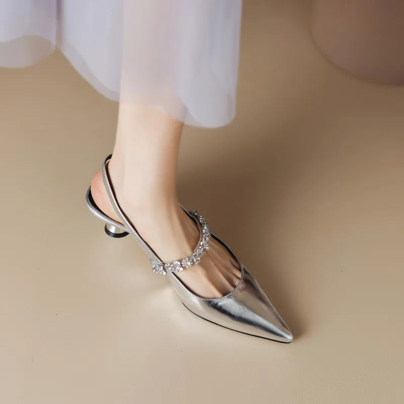 Victoire | Escarpins Brillants à Bride