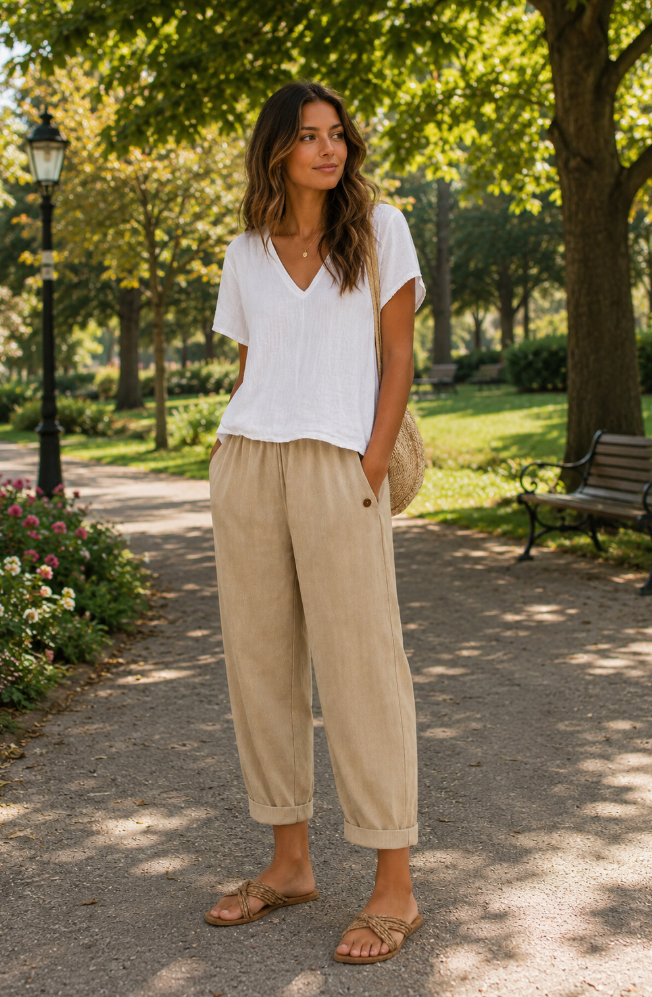 Anaïs | Pantalon Fluide en Lin Léger