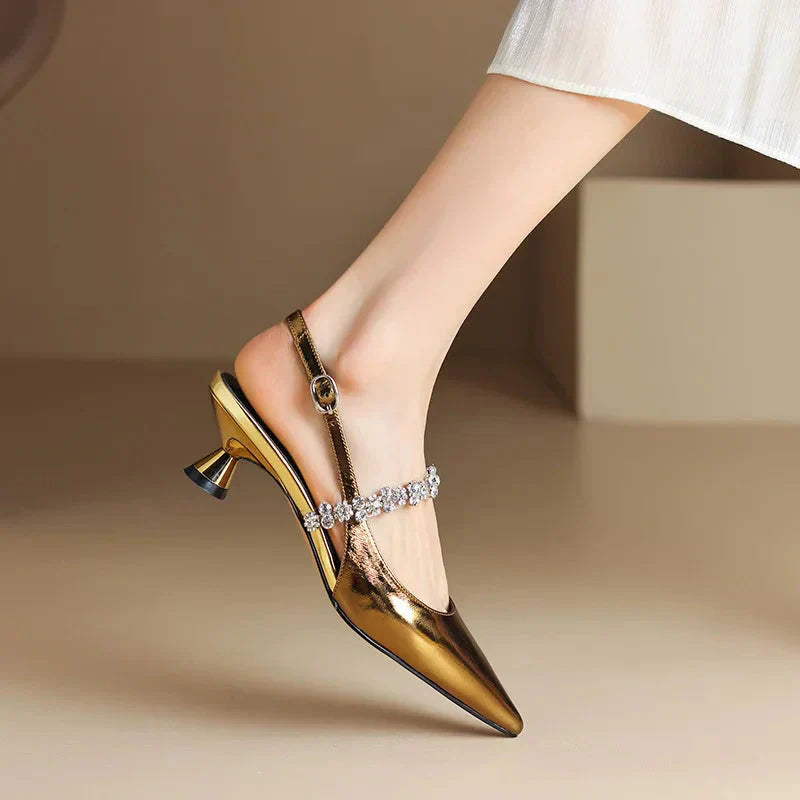 Victoire | Escarpins Brillants à Bride