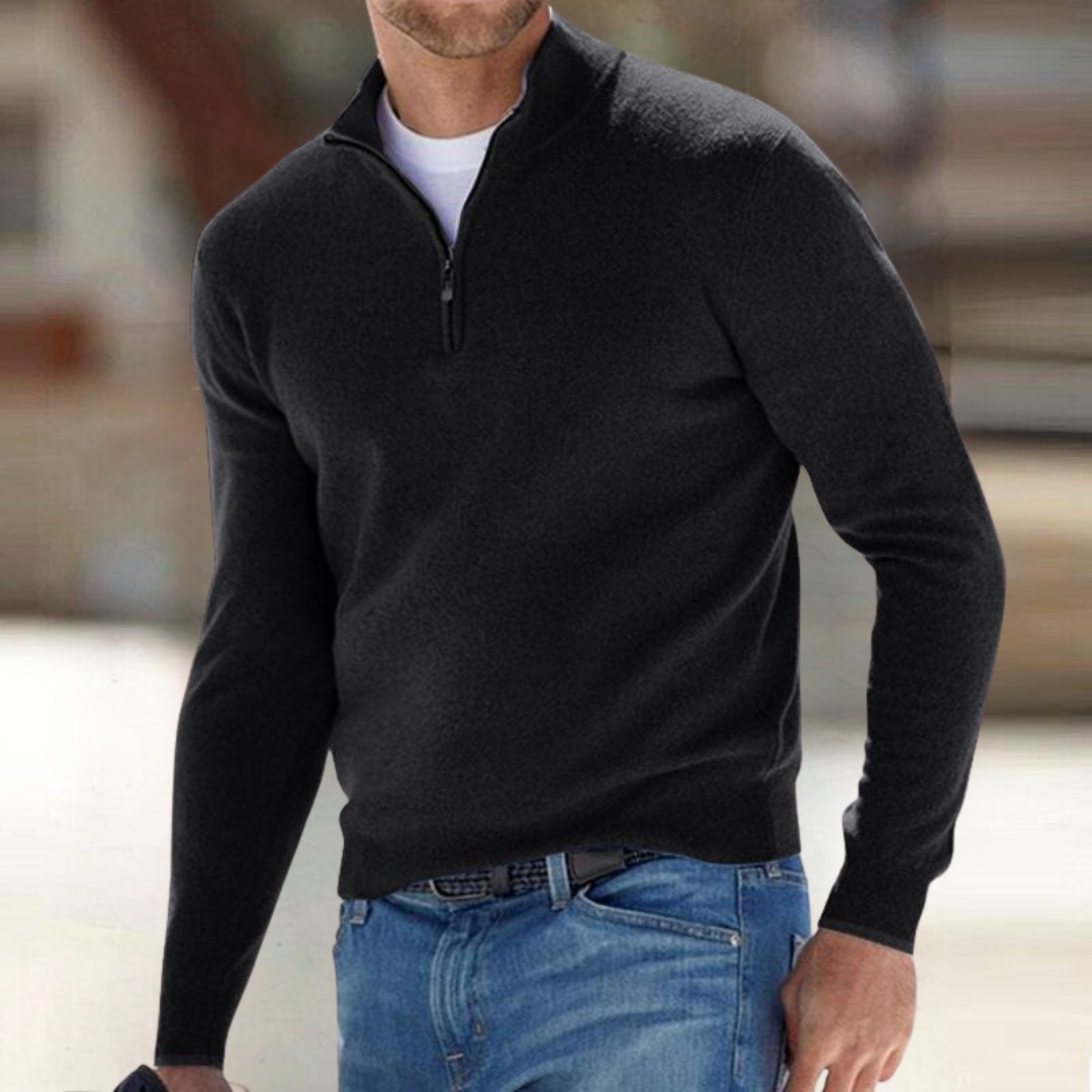 Aymeric | Pull Texturé à Fermeture Zippée