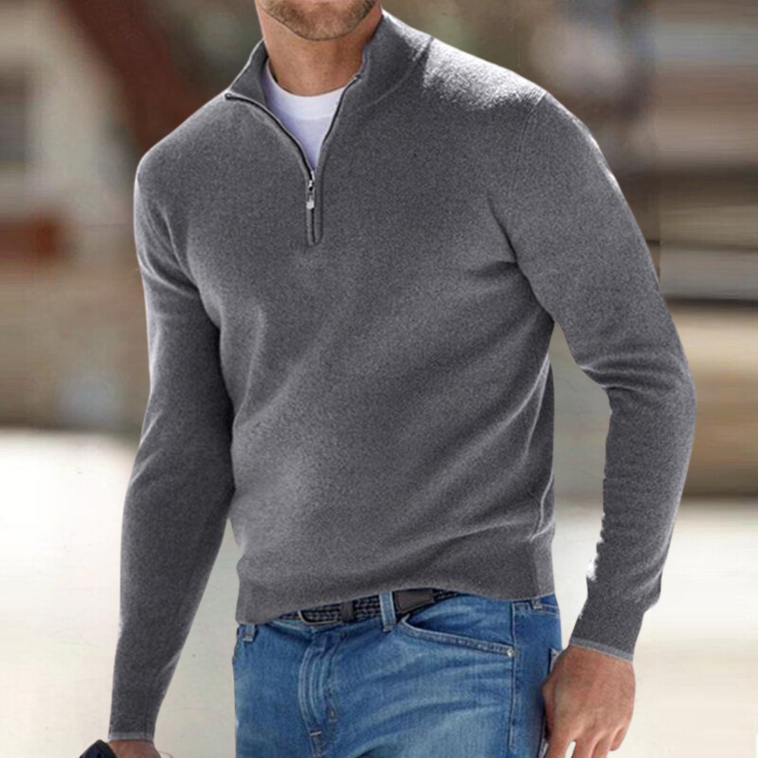 Aymeric | Pull Texturé à Fermeture Zippée