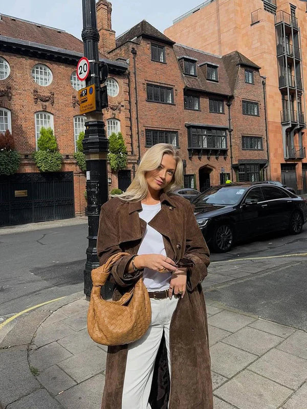 Constance | Trench Chic à Effet Daim