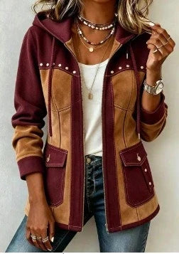 Ophélie | Veste à Capuche Bi-Matière