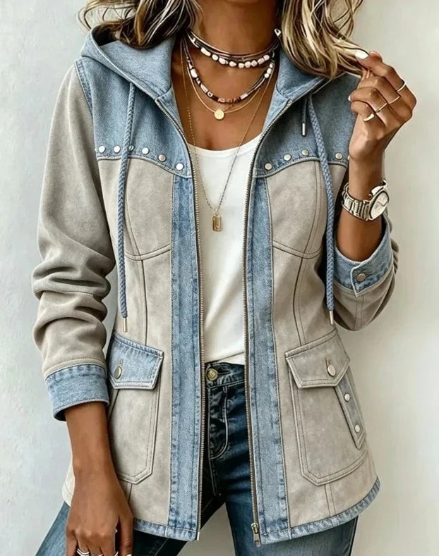 Ophélie | Veste à Capuche Bi-Matière
