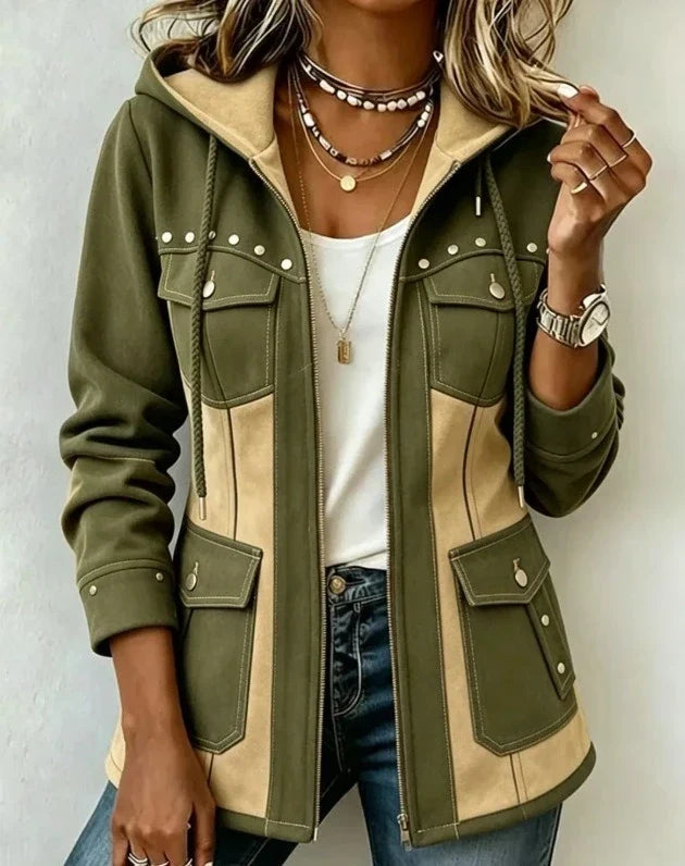 Ophélie | Veste à Capuche Bi-Matière