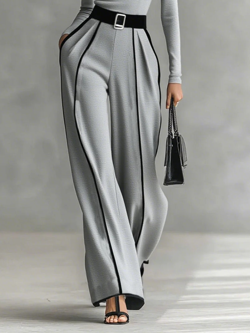 Victoire | Ensemble Élégant Col Montant & Pantalon Fluide