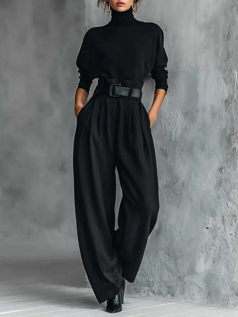 Clémence | Ensemble Élégant Col Roulé & Pantalon
