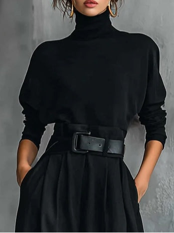 Clémence | Ensemble Élégant Col Roulé & Pantalon