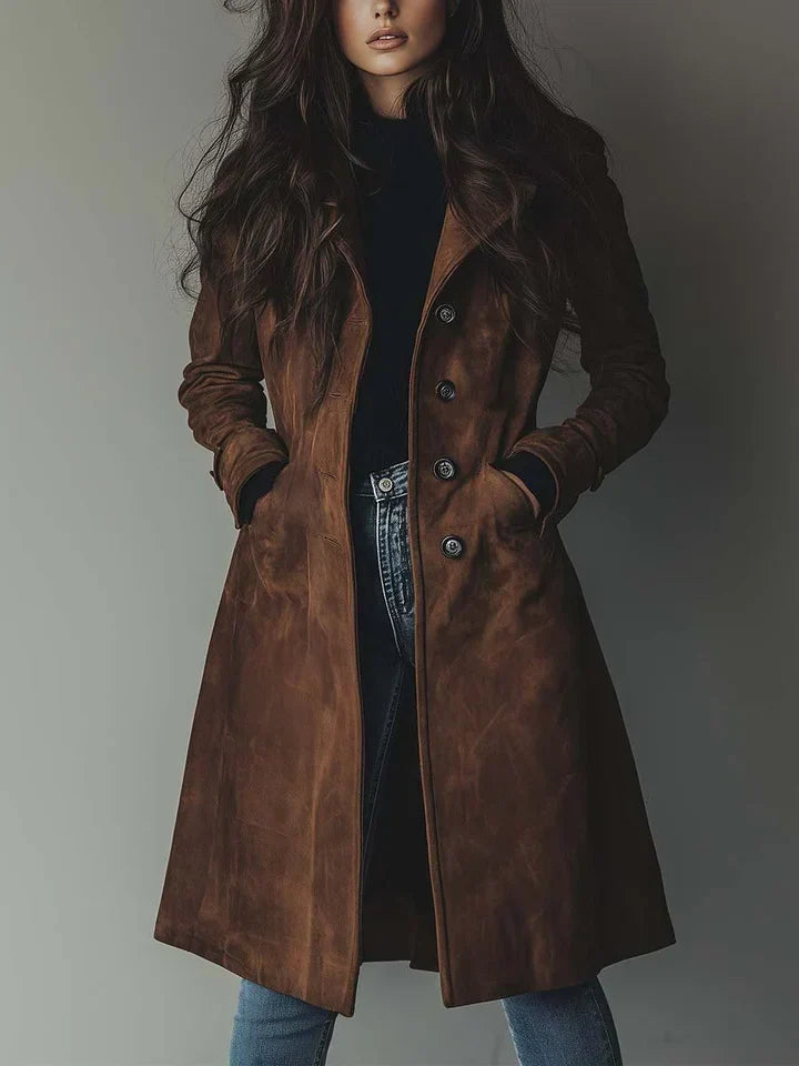 Cléophée | Manteau Élégant à Effet Suédé