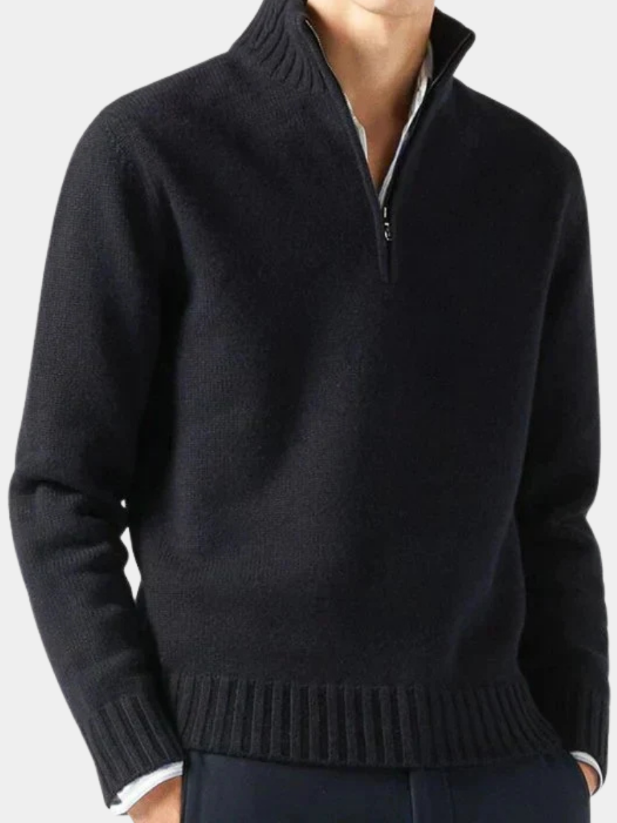 Timothée | Pull en Laine à Col Montant Zippé