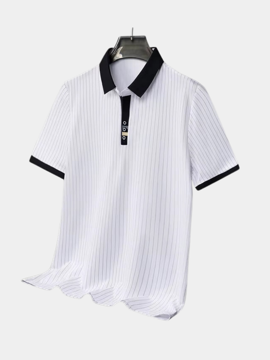 Romain | Polo Élégant à Rayures pour Homme