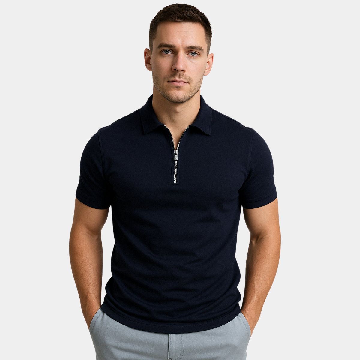 Valentin | Polo Moderne à Col Zippé pour Homme