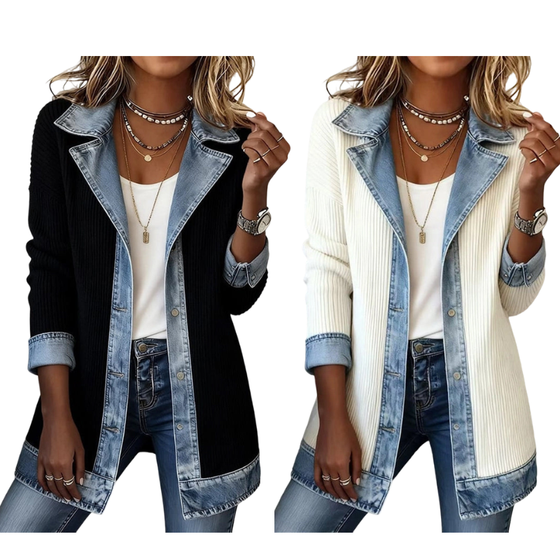 Élégance | Manteau en Maille et Jean