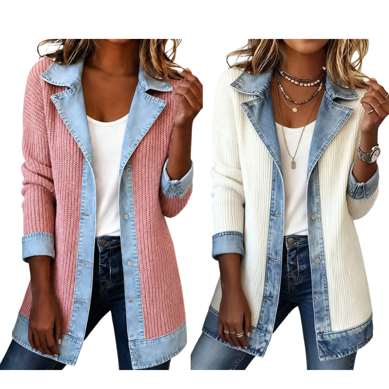 Élégance | Manteau en Maille et Jean