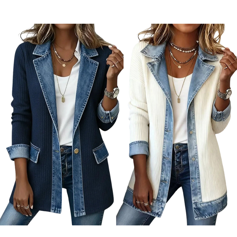 Élégance | Manteau en Maille et Jean