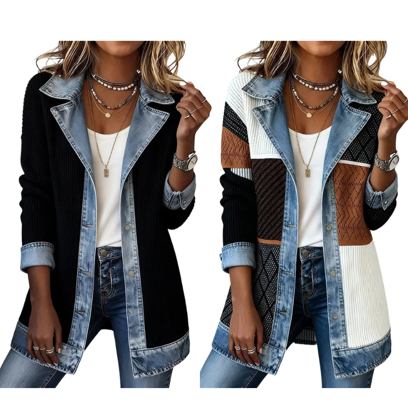 Élégance | Manteau en Maille et Jean