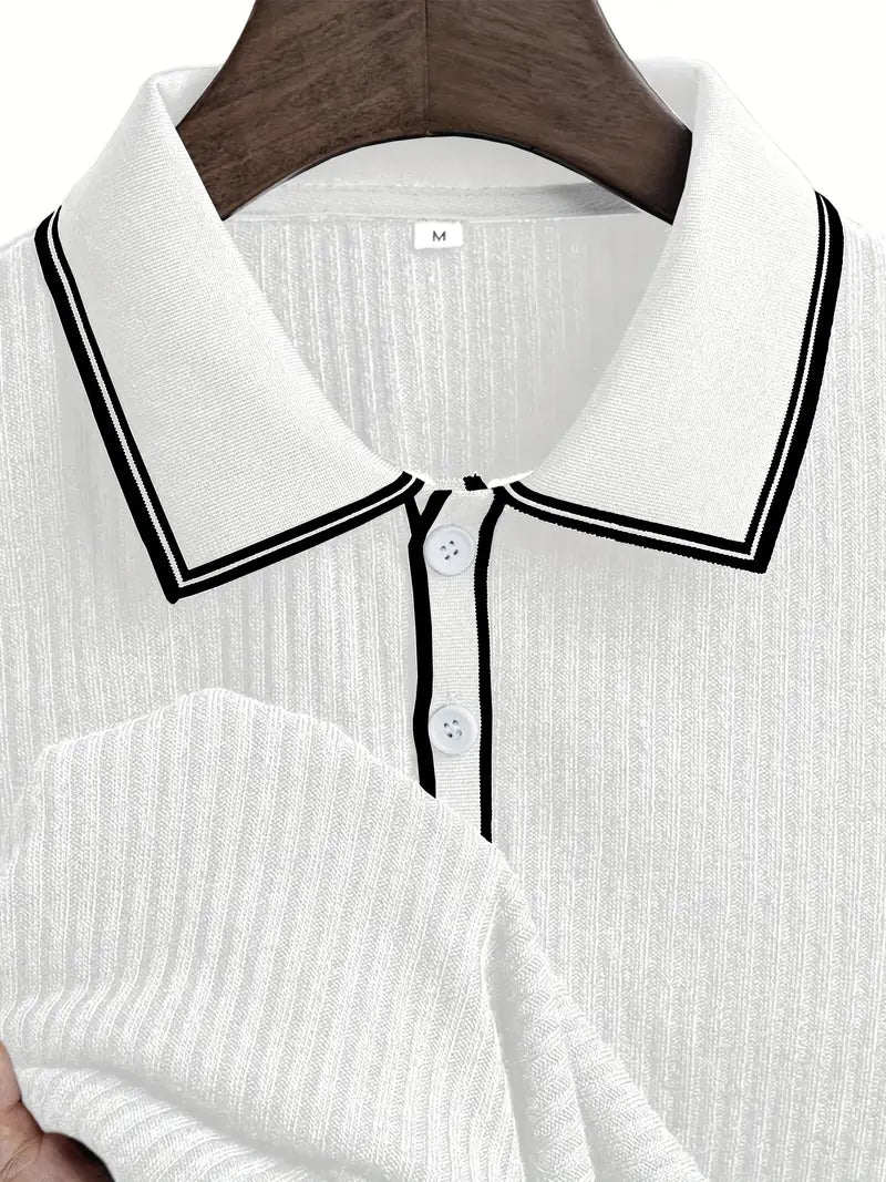 Maxime | Polo Structuré à Col Contrasté pour Homme
