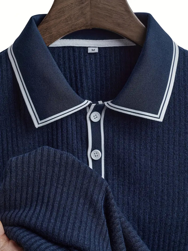 Maxime | Polo Structuré à Col Contrasté pour Homme