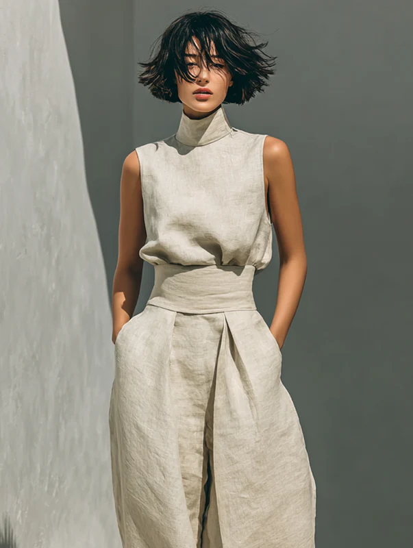 Céleste | Ensemble Minimaliste en Coton et Lin