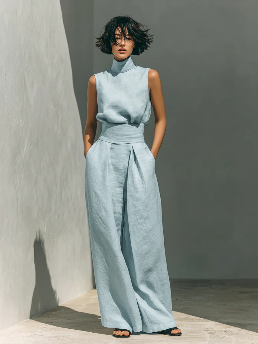 Céleste | Ensemble Minimaliste en Coton et Lin