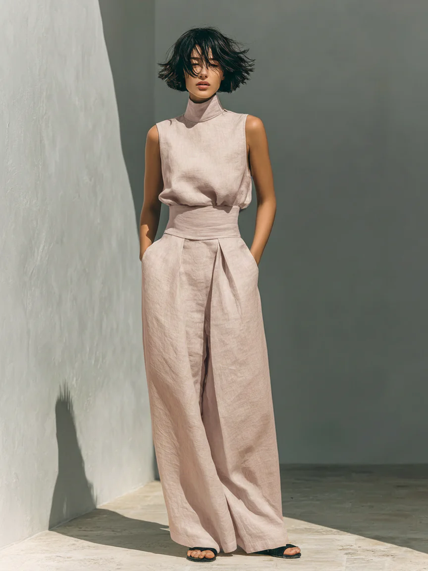 Céleste | Ensemble Minimaliste en Coton et Lin