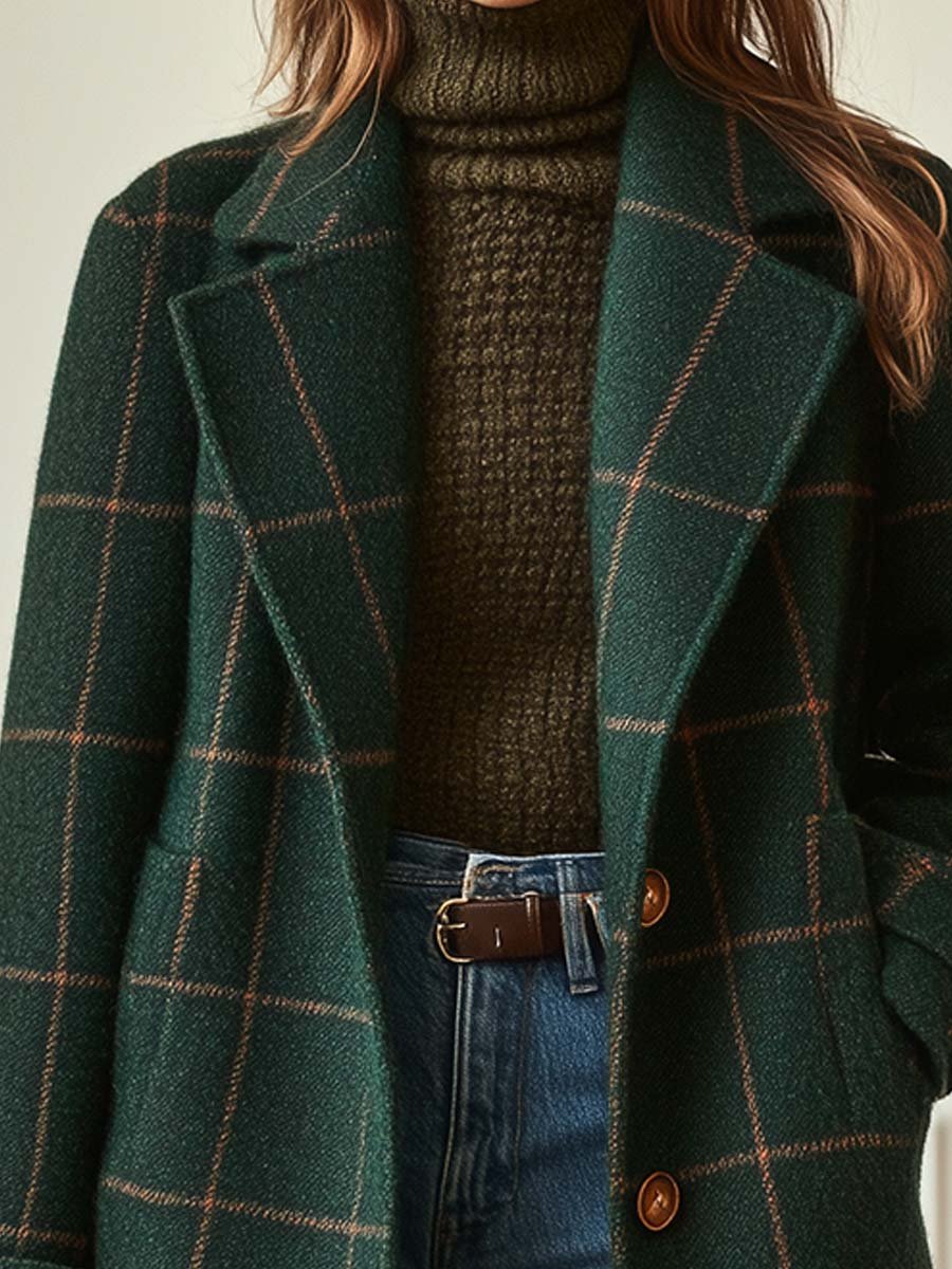 Victoire | Manteau Effet Laine à Carreaux