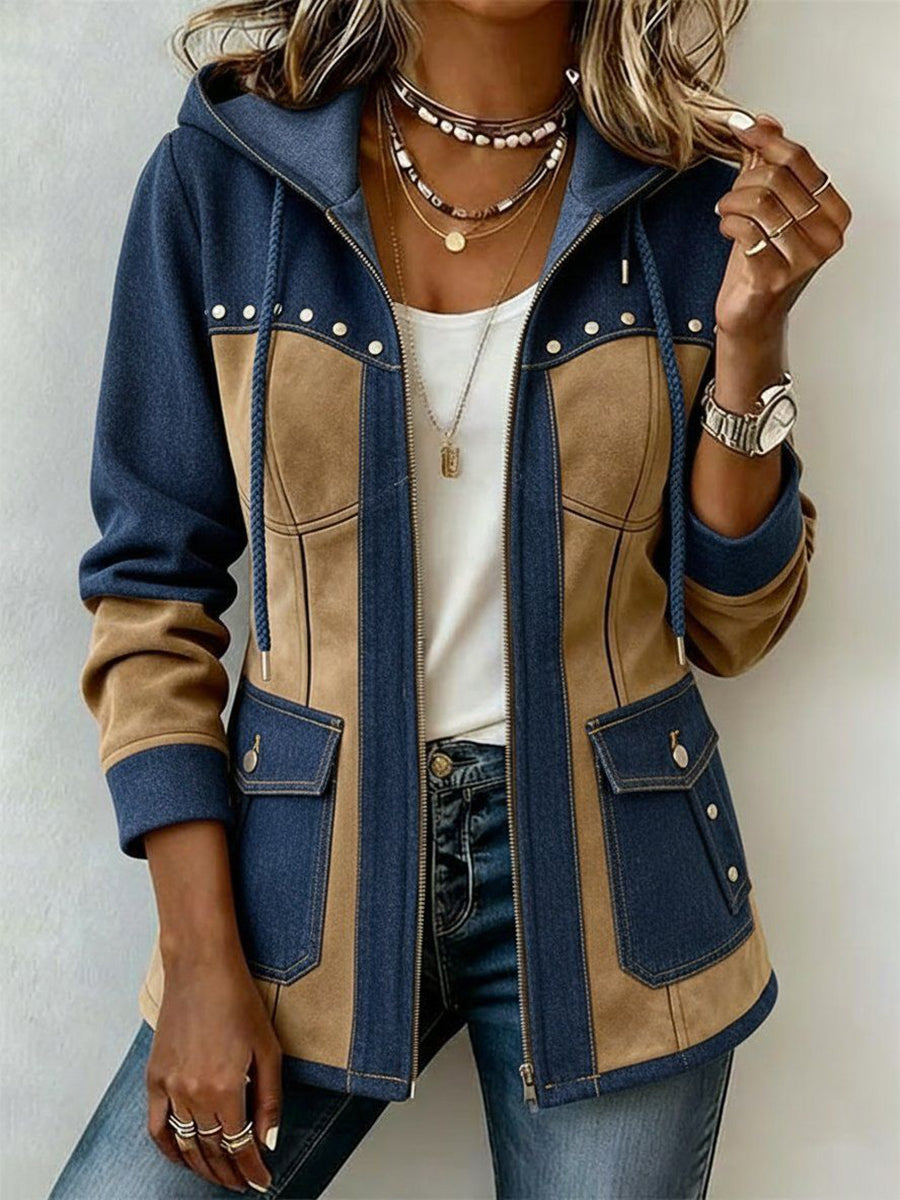 Ophélie | Veste à Capuche Bi-Matière