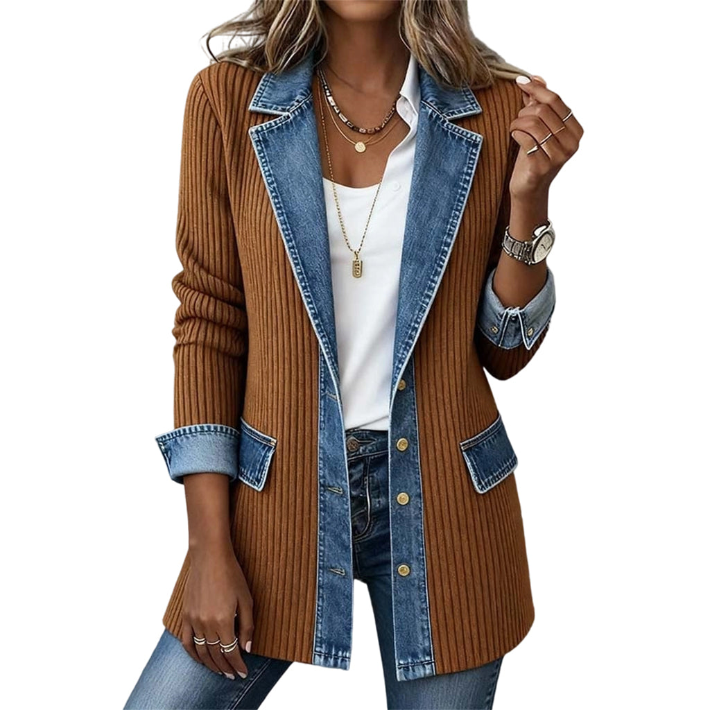 Élégance | Manteau en Maille et Jean