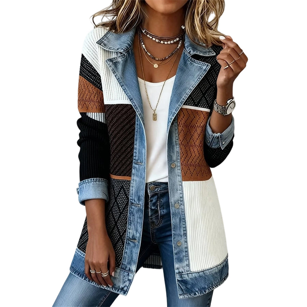 Élégance | Manteau en Maille et Jean