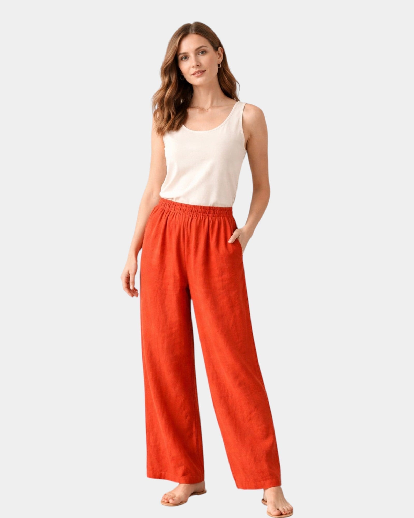 Élise | Pantalon Fluide en Coton et Lin