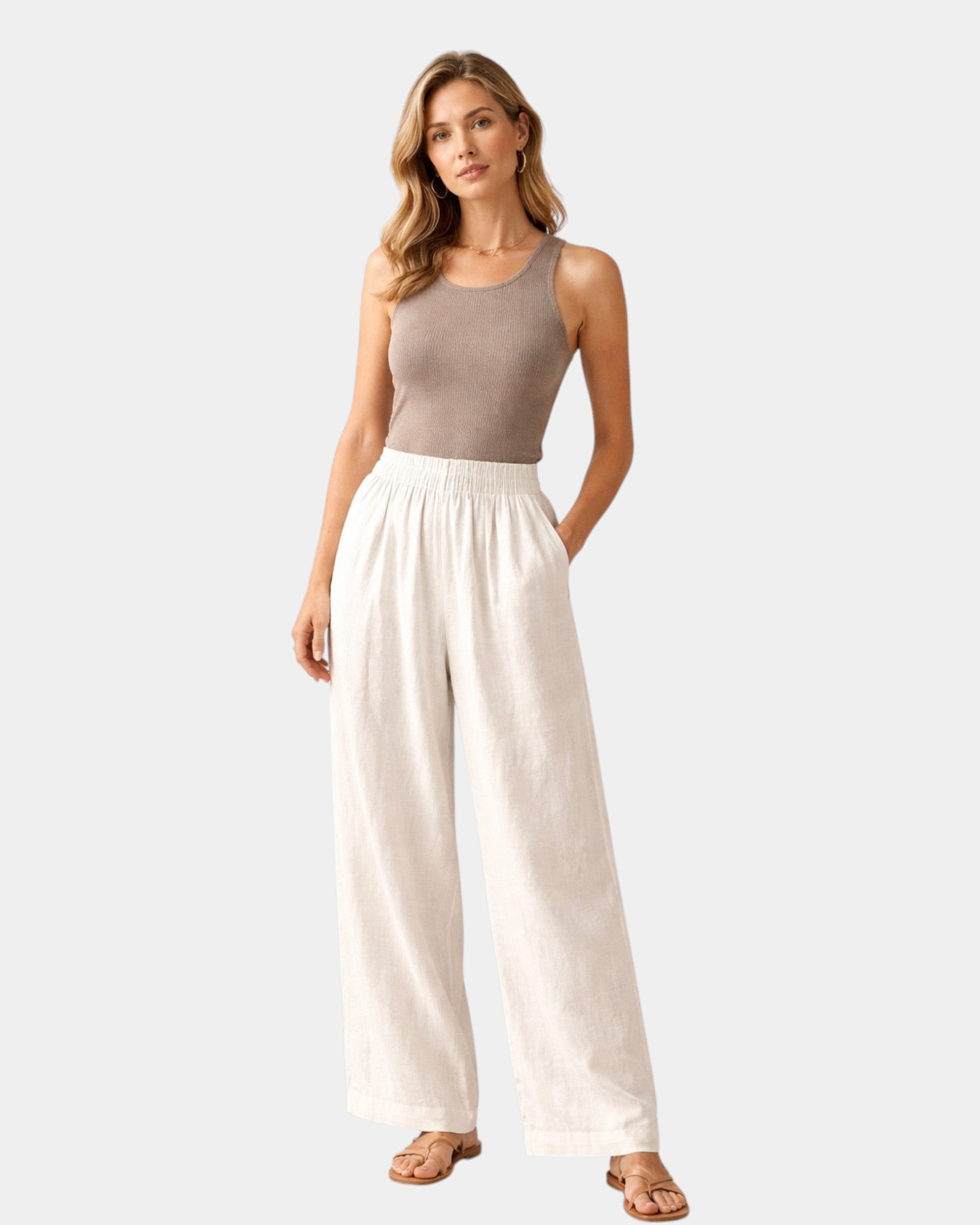 Élise | Pantalon Fluide en Coton et Lin